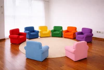 Educación Emocional,… “¿Qué representan los colores de los sofás infantiles en el lenguaje visual para niños?”…